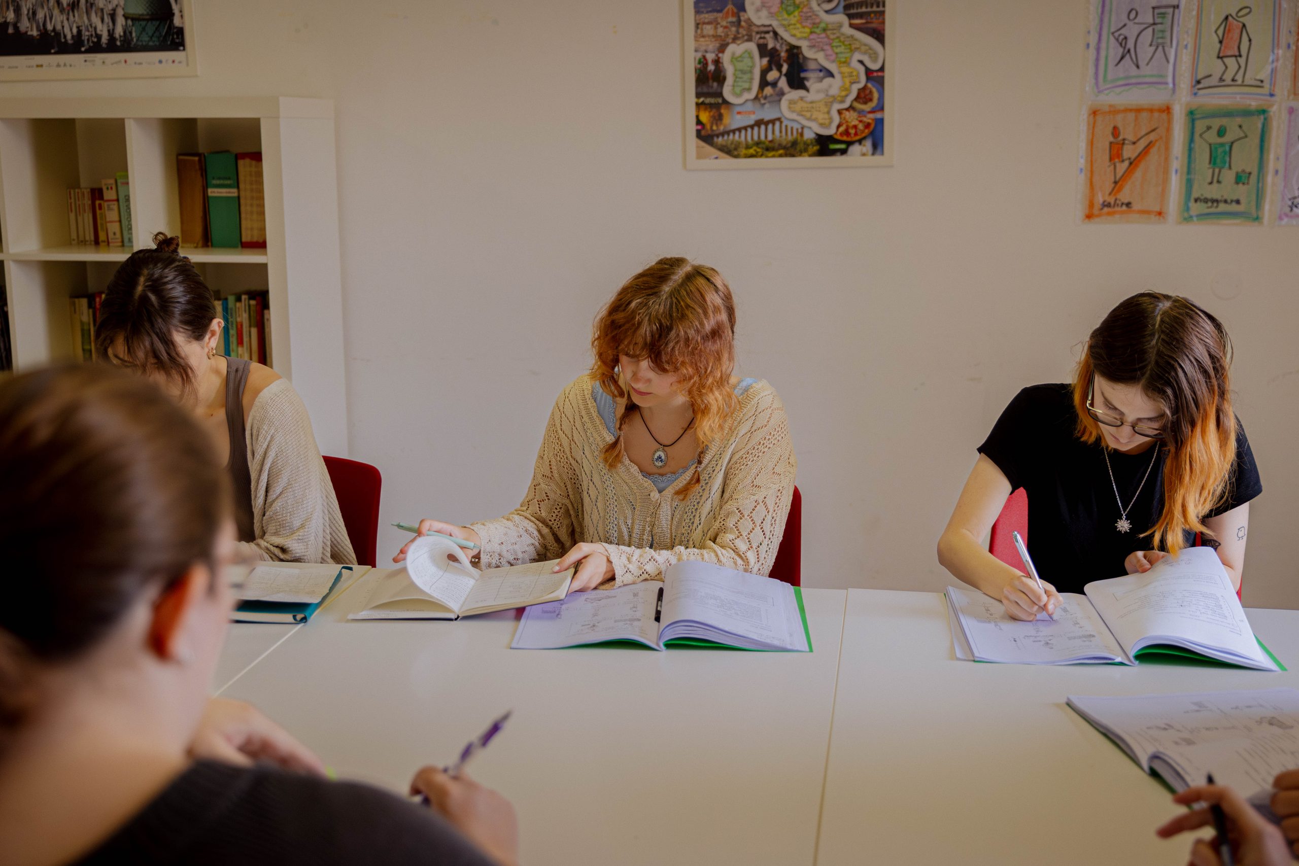 Classroom in Trieste with students writing